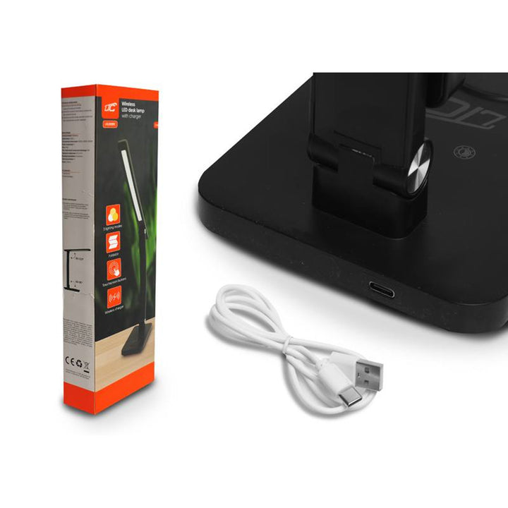 Lampada da ufficio LTC, LED 10W, tre temperature di luce, carica induttiva, pannello a sfioramento, LXL0099C