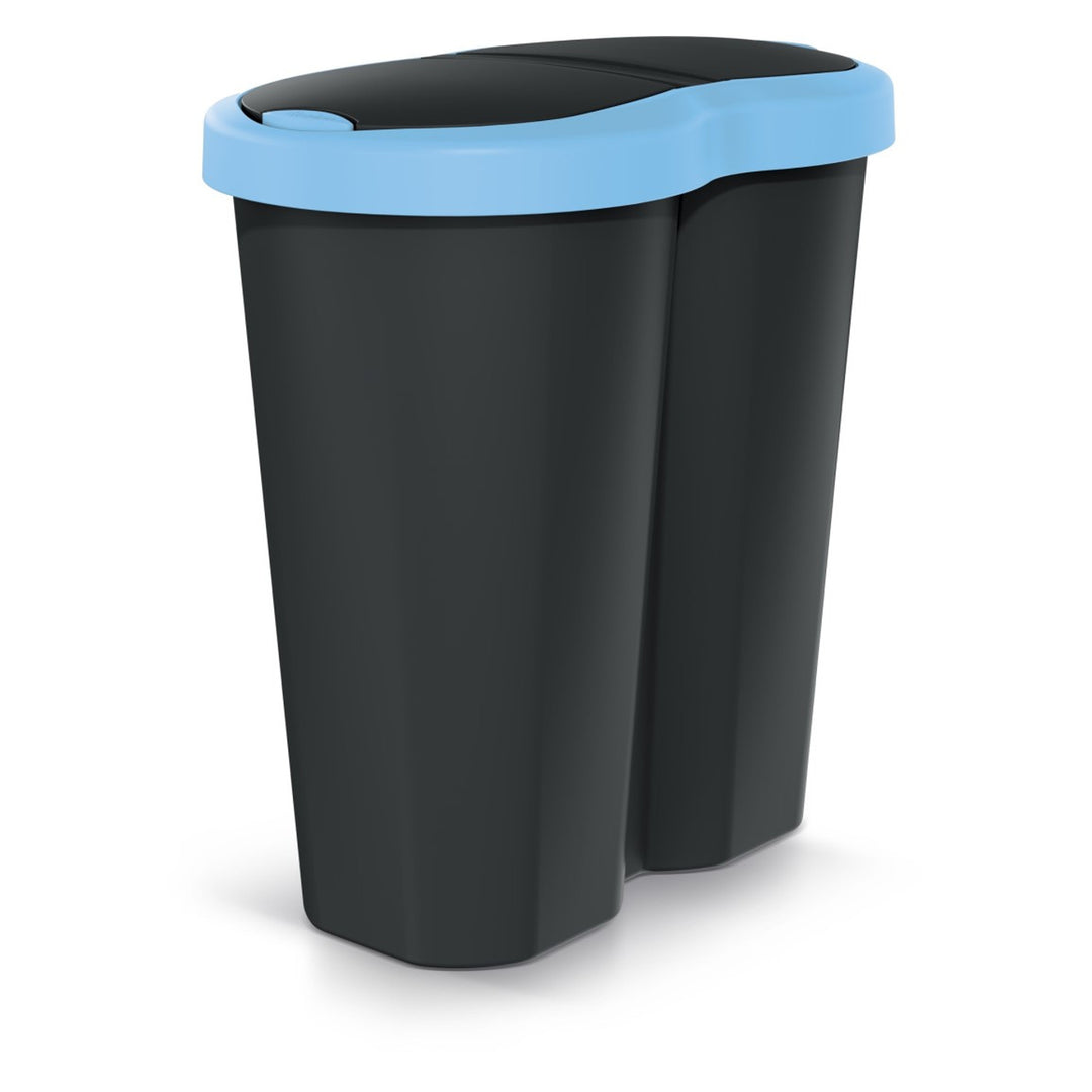 Cestino Compacta R Duo, blu/nero, capacità 40L, uno scomparto, due coperchi, NDRF40-2717C_S411