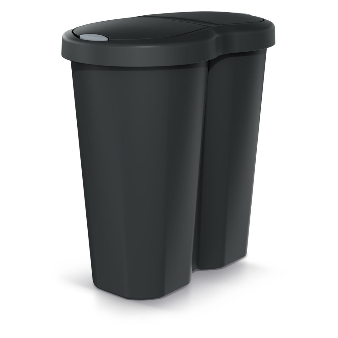 Cestino Compacta R Duo, nero, capacità 40L, uno scomparto, due coperchi, NDRF40-S411