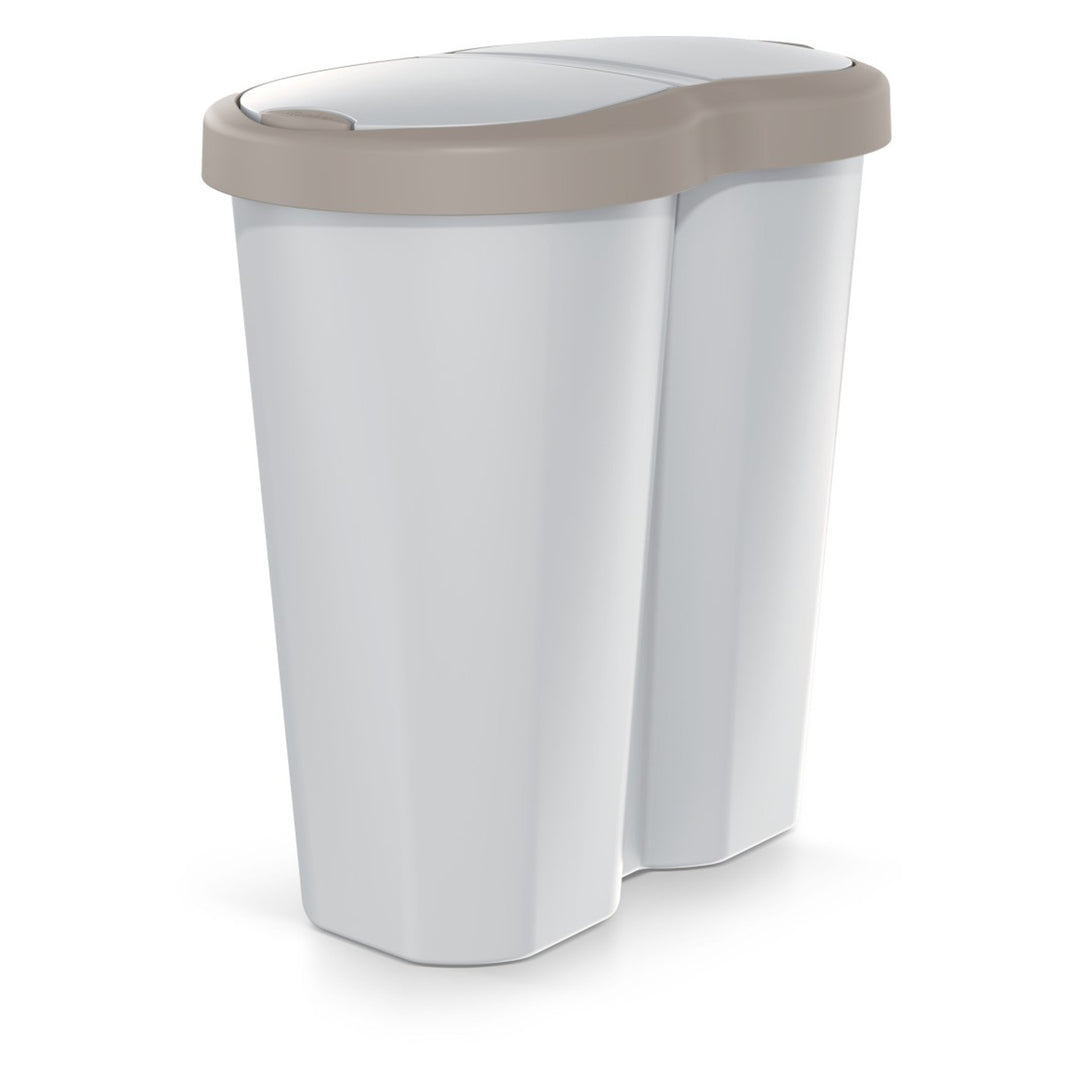 Cestino Compacta R Duo, marrone/ashmere, capacità 40L, uno scomparto, due coperchi, NDRF40-WG5C_427C