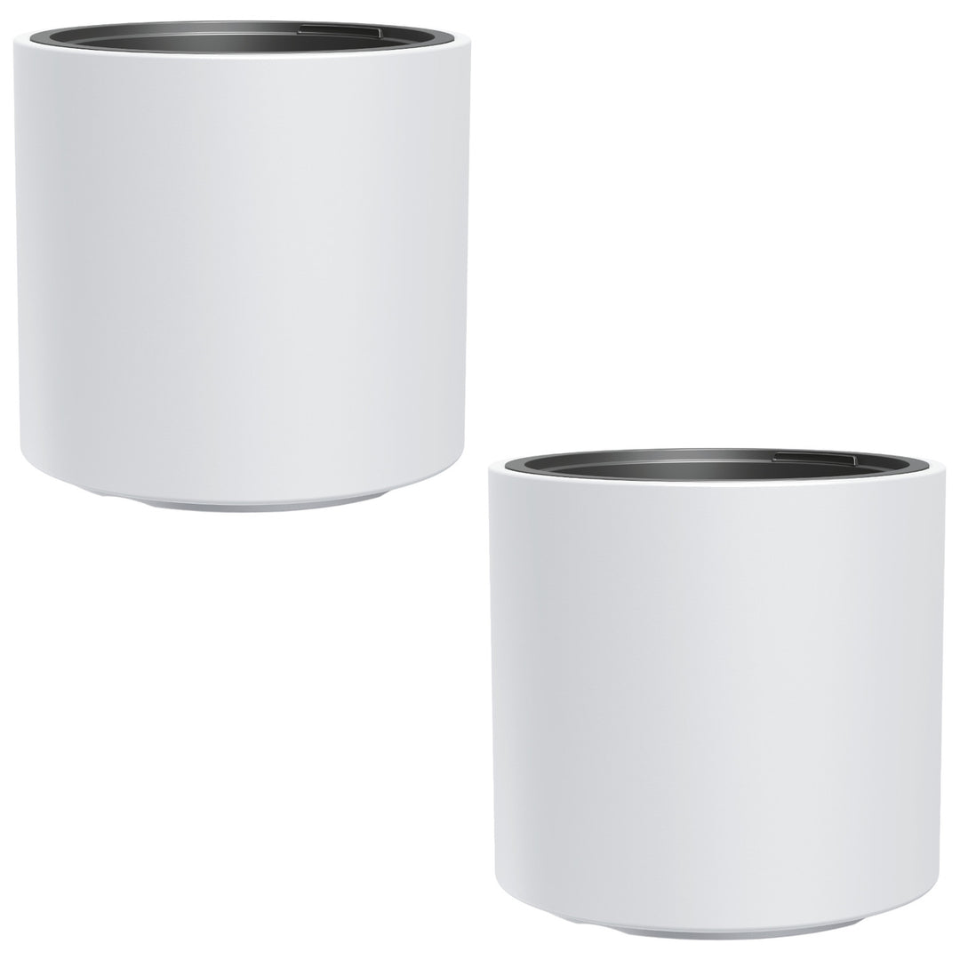 Vaso da fiori antigelo HEOS, bianco, con inserto, capacità 31L, opaco, DBHER470, 2 pezzi
