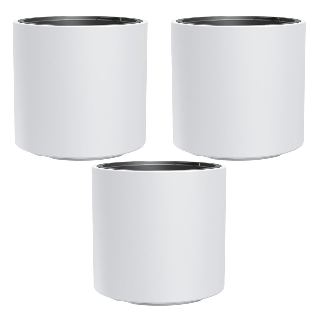 Vaso da fiori antigelo HEOS, bianco, con inserto, capacità 31L, opaco, DBHER470, 3 pezzi