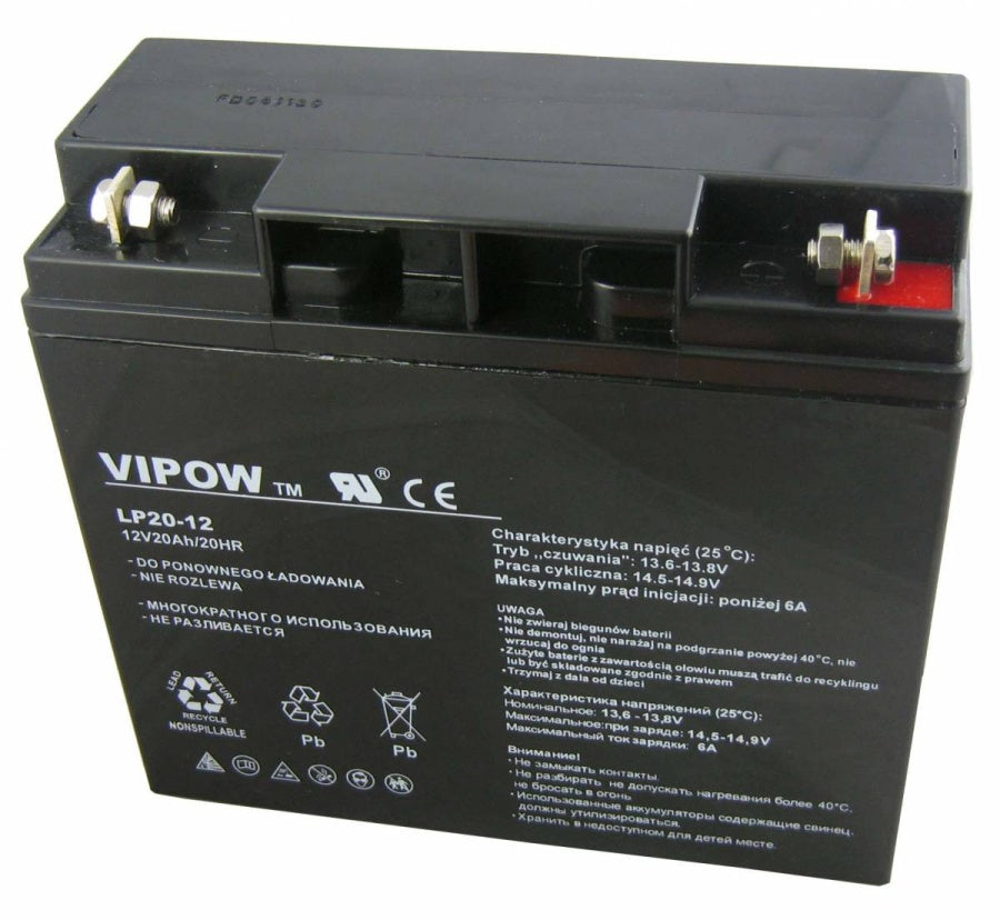 Vipow Batteria al gel 12V 20Ah Vipow colore nero 12 mOhm