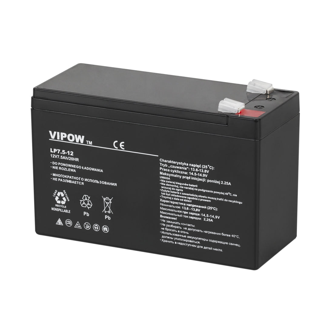 Batteria al gel di alta qualità esente da manutenzione Vipow 12V 7,5Ah Batteria a gel