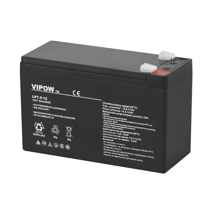 Batteria al gel di alta qualità esente da manutenzione Vipow 12V 7,5Ah Batteria a gel