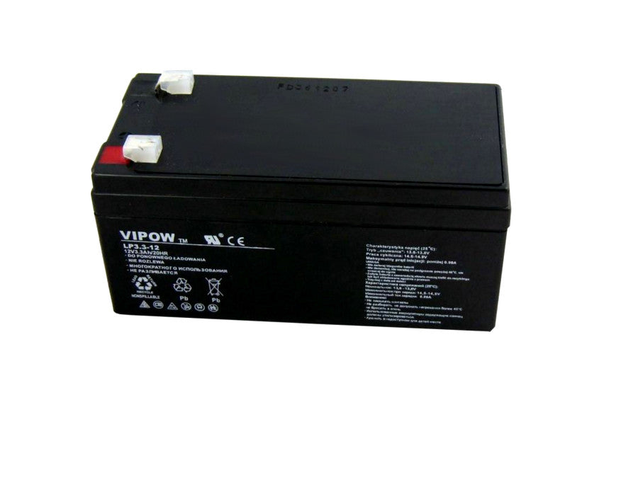 Batteria al gel 12V Vipow 3,3Ah vario  uso  3,3 Ah