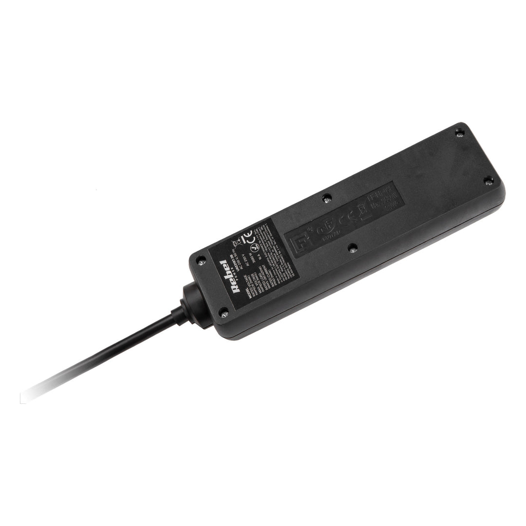 Cavo di prolunga, Ciabatta Rebel, 3 prese, 1,5 m, con interruttore, nero, URZ3197-1,5