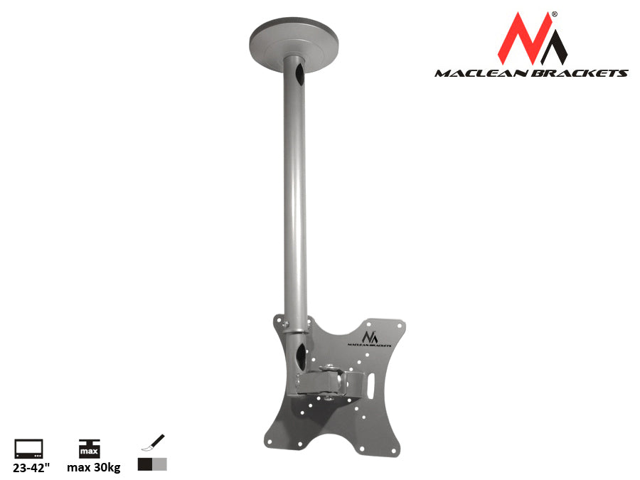 Staffa TV a soffitto Maclean, 23-42", 30 kg, argento, MC-504A S