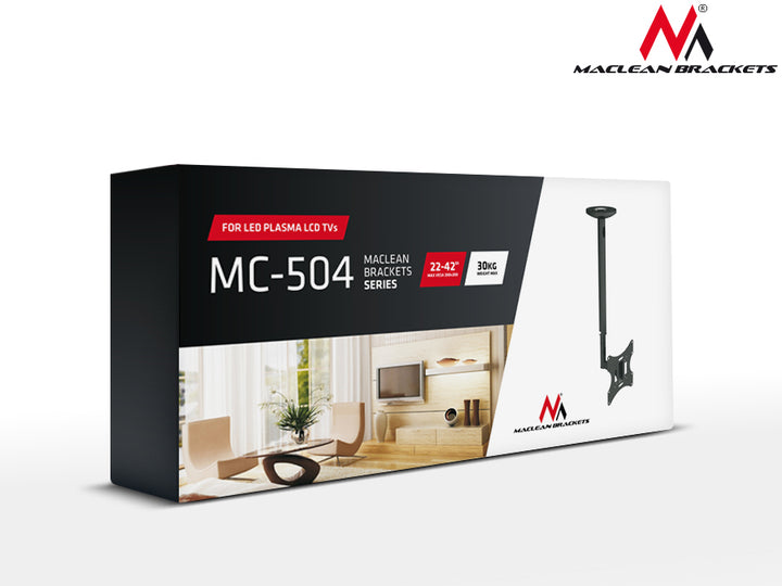 Staffa TV a soffitto Maclean, 23-42", 30 kg, argento, MC-504A S