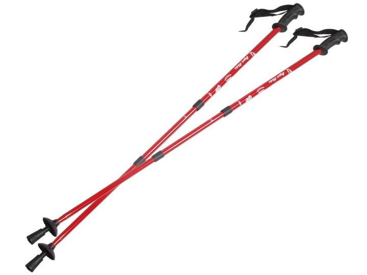 Bastoncini da nordic walking in alluminio anti-shock system 65-135cm EUROBATT colore rosso