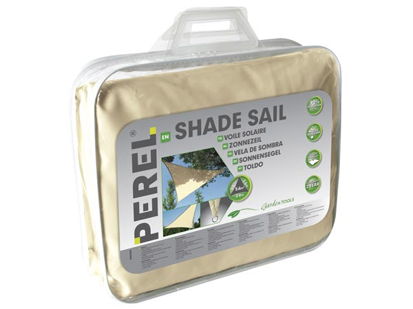 Perel GSS3360 Vela da giardino con protezione UV 3,6 m triangolo color crema
