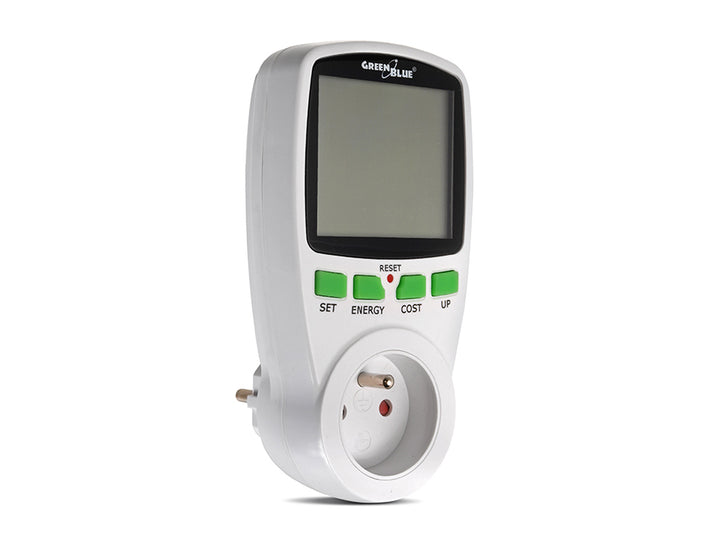 Misuratore di potenza Wattmetro display tempo di misura GreenBlue GB202