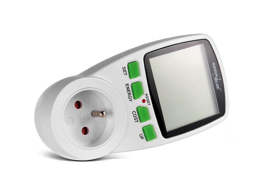 Misuratore di potenza Wattmetro display tempo di misura GreenBlue GB202