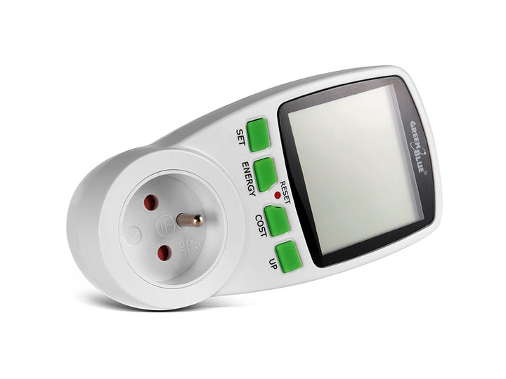 Misuratore di potenza Wattmetro display tempo di misura GreenBlue GB202