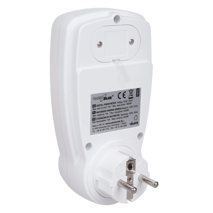 Misuratore di potenza Wattmetro display tempo di misura GreenBlue GB202