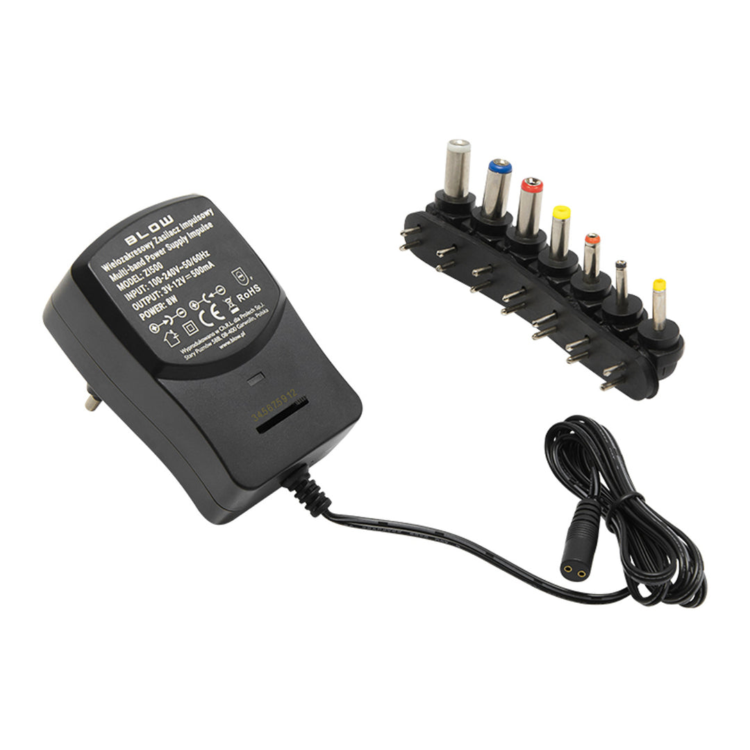 Alimentatore universale regolato 3-12V 500mA Blow ZI500 5264#