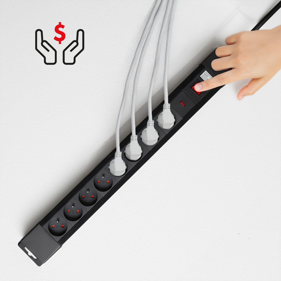 Multipresa elettrica 8 posti MCE11 Maclean Sistema di protezione