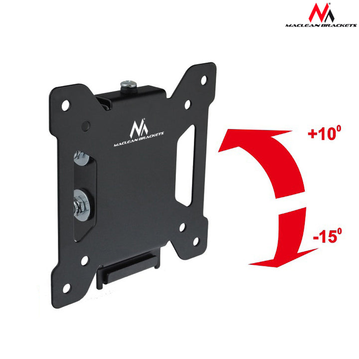 Supporto Staffa Monitor Parete Universale Nero 13-27" VESA 75 100 Maclean MC-596