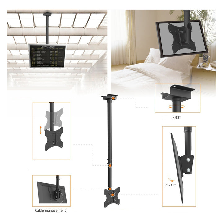 Supporto Staffa Porta TV Universale da Soffitto TV LED LCD da 17"-37" VESA