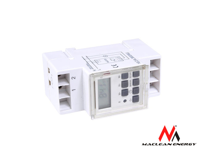 Timer Digitale Programmabile sulla Guida DIN Rele Temporizzatore Maclean MCE09