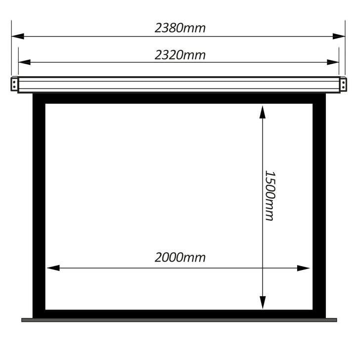 Maclean MC-592Schermo di proiezione Maclean, elettrico, a parete o a soffitto, 100", 200x150, 4:3, MC-592