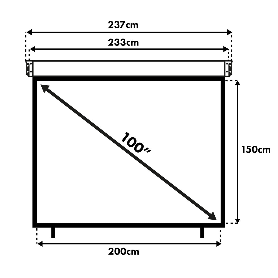 Schermo di proiezione Maclean, elettrico, da parete o da soffitto, 100'', 200x150, 4:3, MC-592