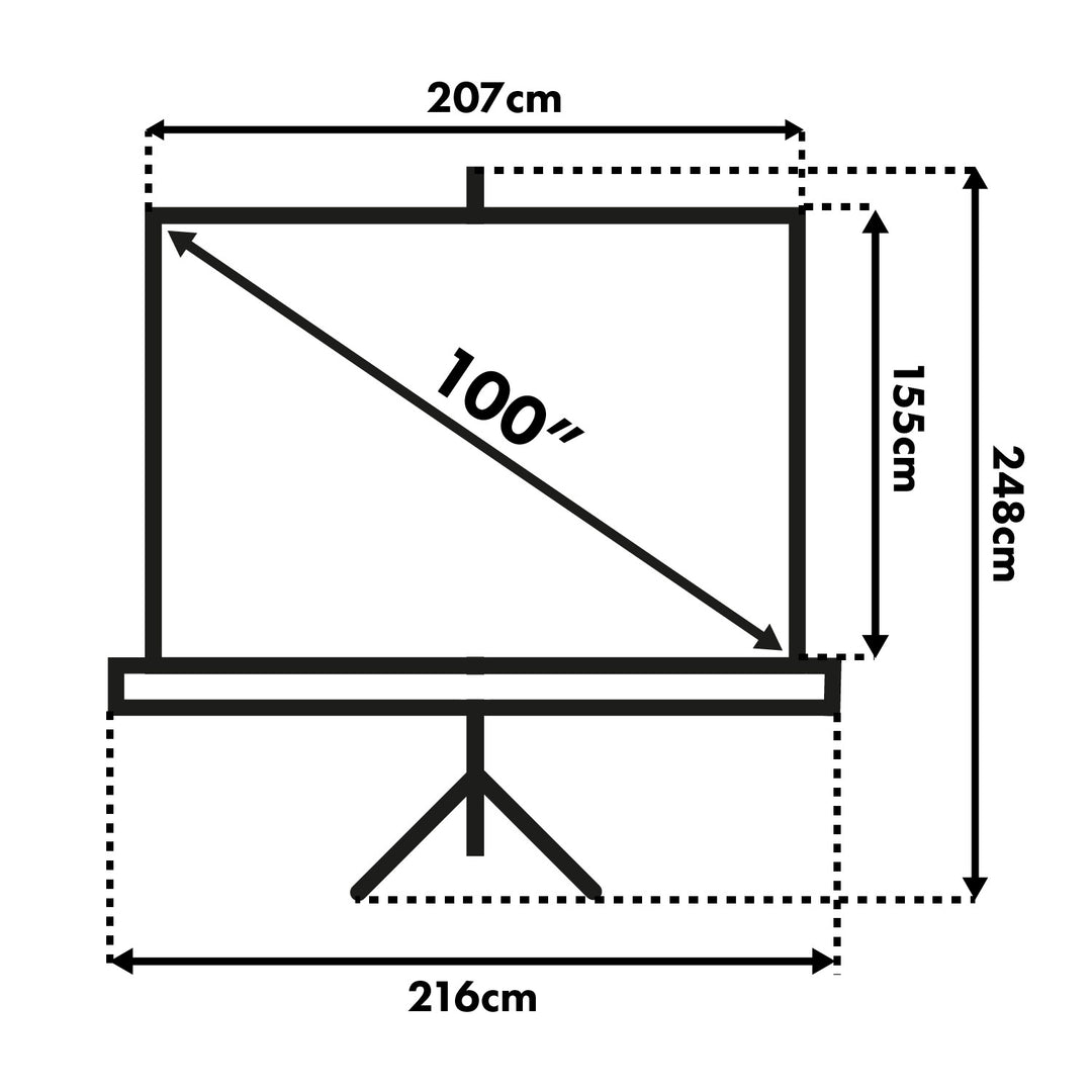 Schermo Proiezione con Stativo Treppiede 200x150 MC-595 na stojaku 100" 4:3