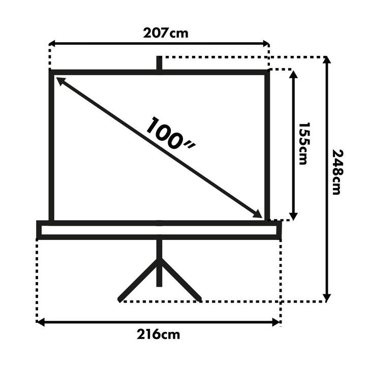 Schermo Proiezione con Stativo Treppiede 200x150 MC-595 na stojaku 100" 4:3