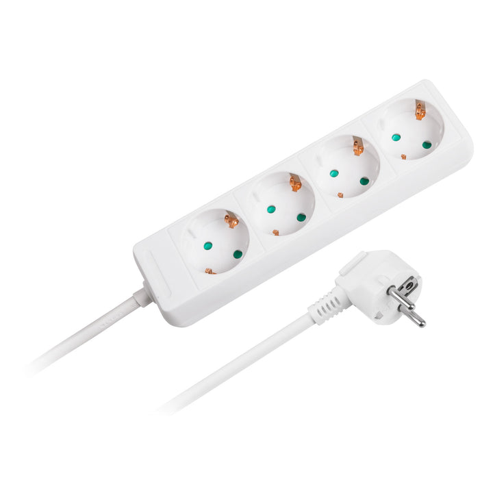 Cavo di prolunga bianco Rebel 4 prese tipo tedesco, lunghezza 1,5 m (3x1,0) senza interruttore