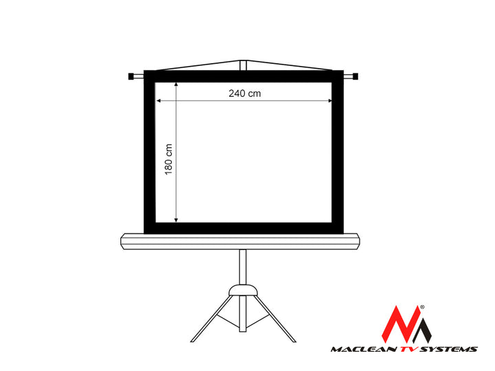 Schermo di proiezione Maclean, supporto, 120", 240x180, 4:3, MC-608