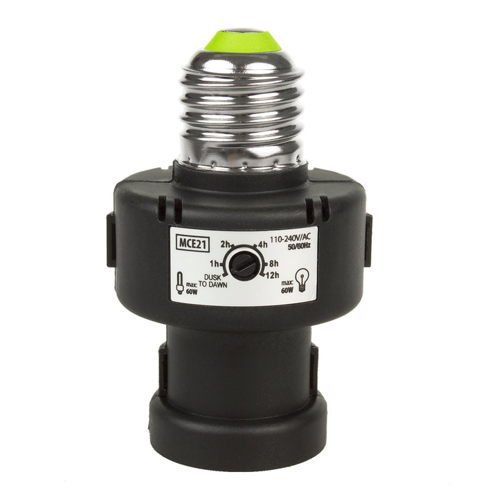 Maclean portalampada E27, 100W, con sensore crepuscolare, timer, MCE21B