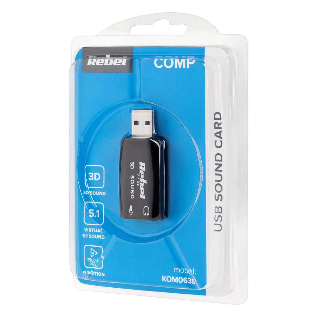 Scheda audio Rebel, suono 3D, suono virtuale 5.1, KOM0638