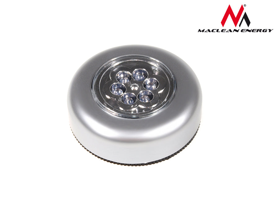 Lampada 6 x LED Adesiva Super Bright Stick and Click Argento Maclean MCE27