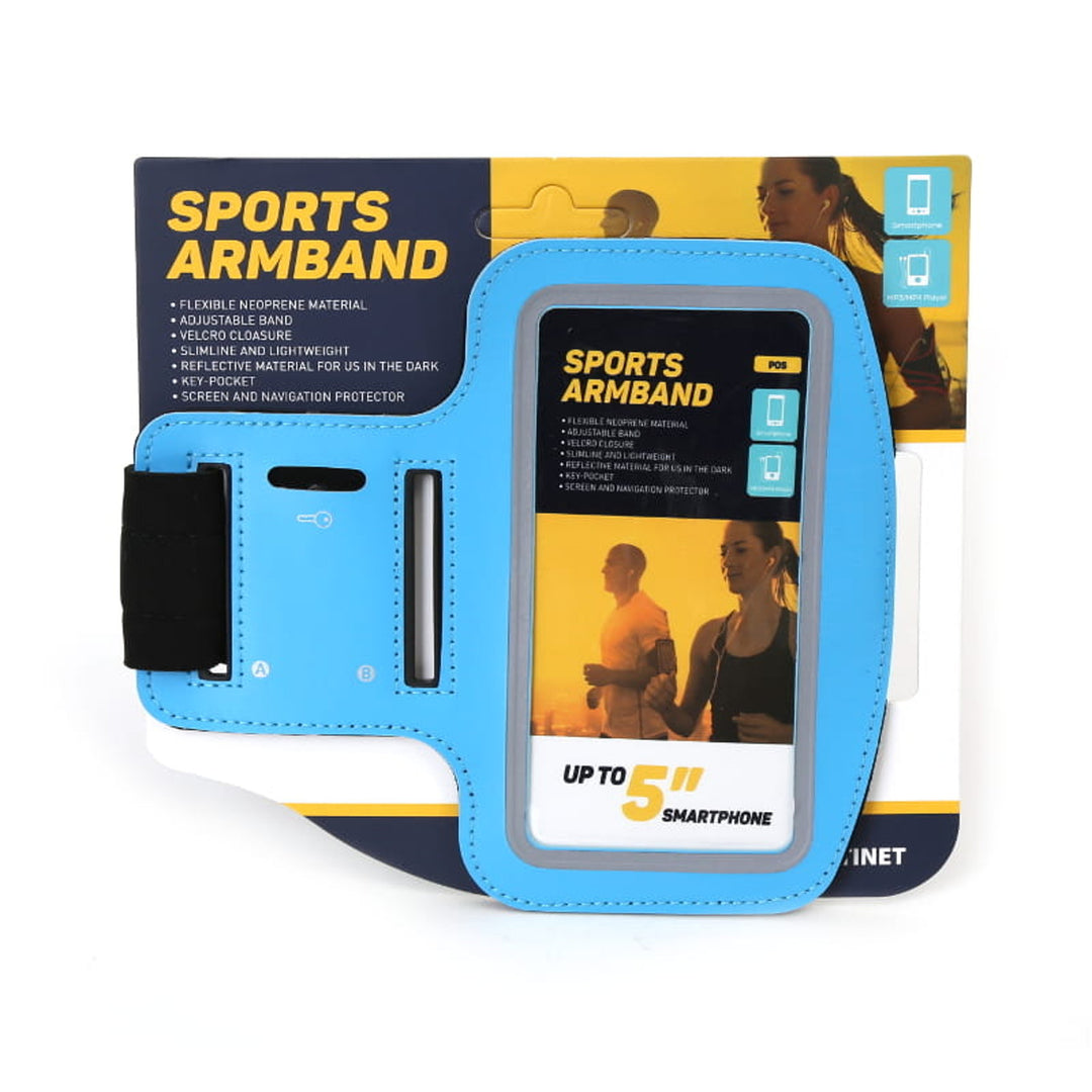 Custodia per smartphone da 5'' con tracolla blu Platinet 42054