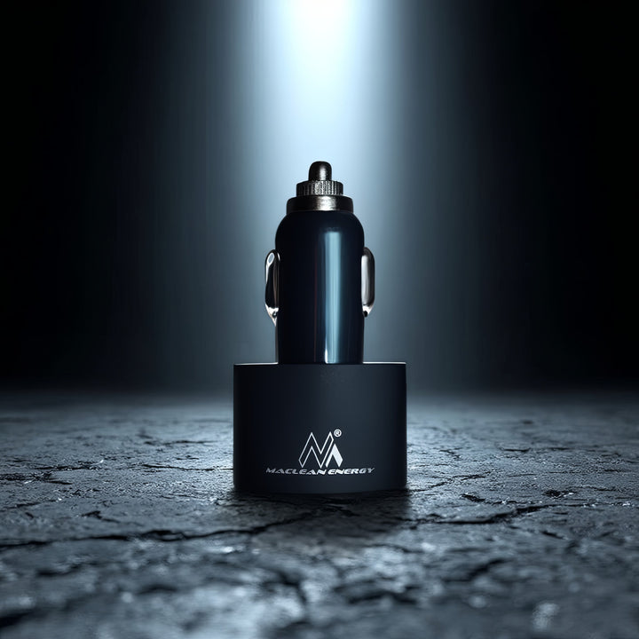 Caricabatteria Auto a Due Porte USB con Cavo Spirale 1.8m Lightning