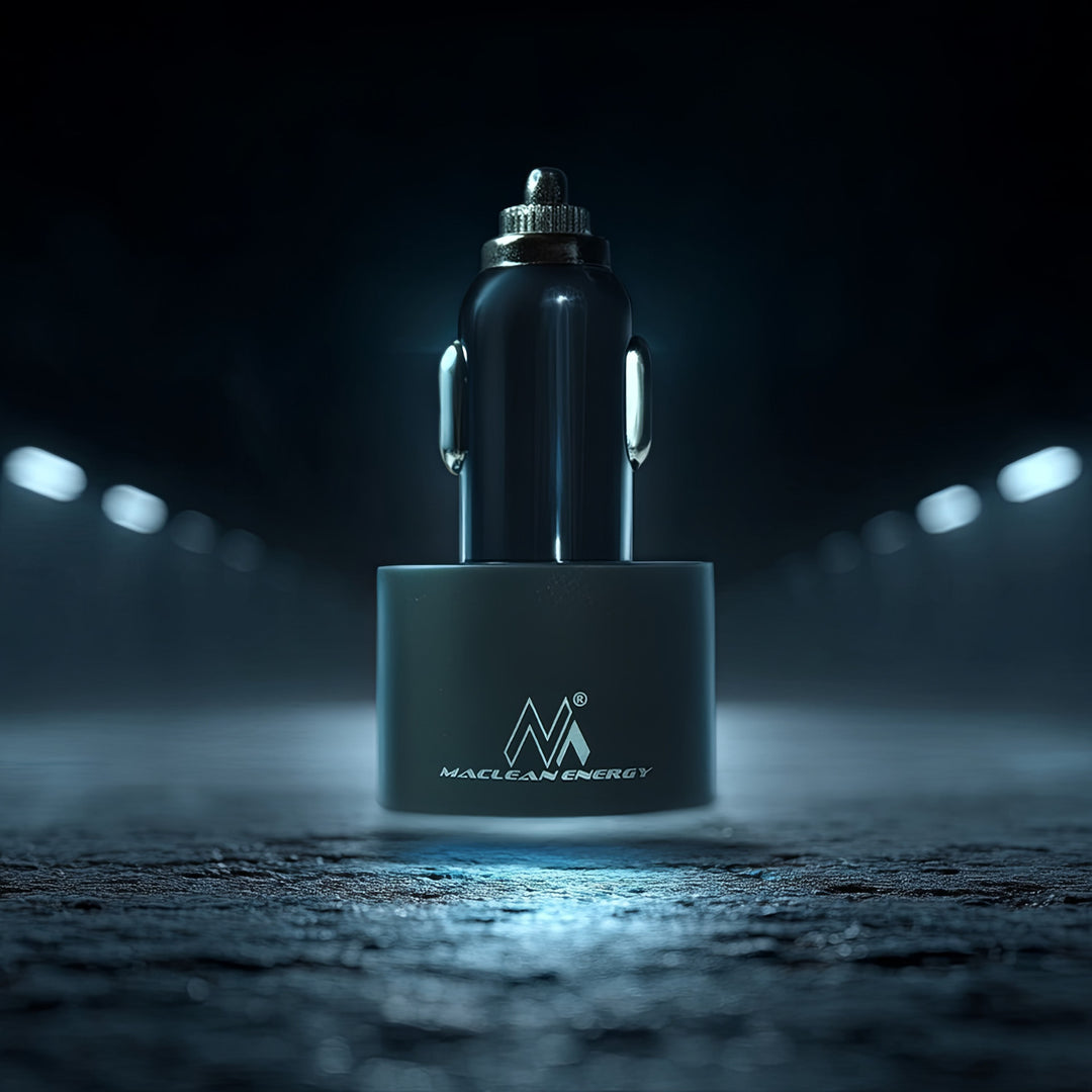 Caricabatteria Auto a Due Porte USB con Cavo Spirale 1.8m Lightning