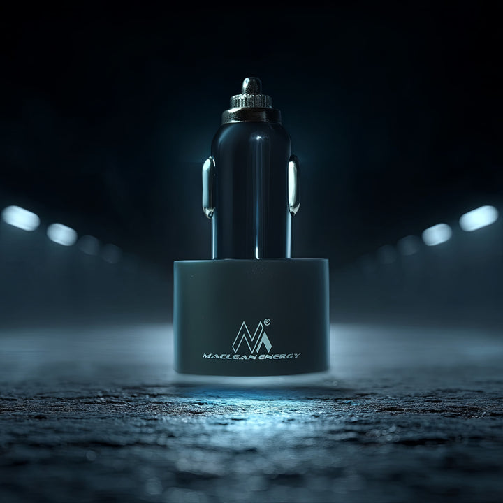 Caricabatteria Auto a Due Porte USB con Cavo Spirale 1.8m Lightning