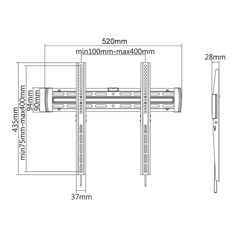 Supporto Porta TV LED LCD PLASMA da 32 "a 55" 30 kg Maclean MC-643