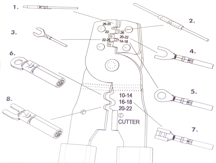 Utensile di crimpatura HT202B Per non isolato e isolato