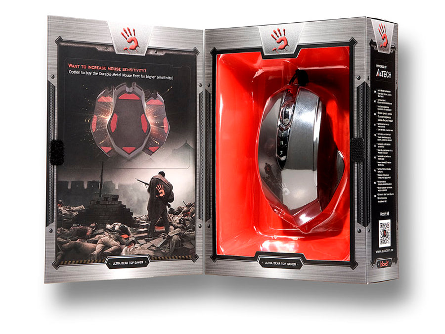 Mouse da giocatori con filo  V8M Bloody USB A4Tech con sensore ottico