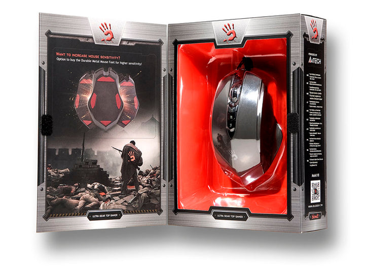 Mouse da giocatori con filo  V8M Bloody USB A4Tech con sensore ottico