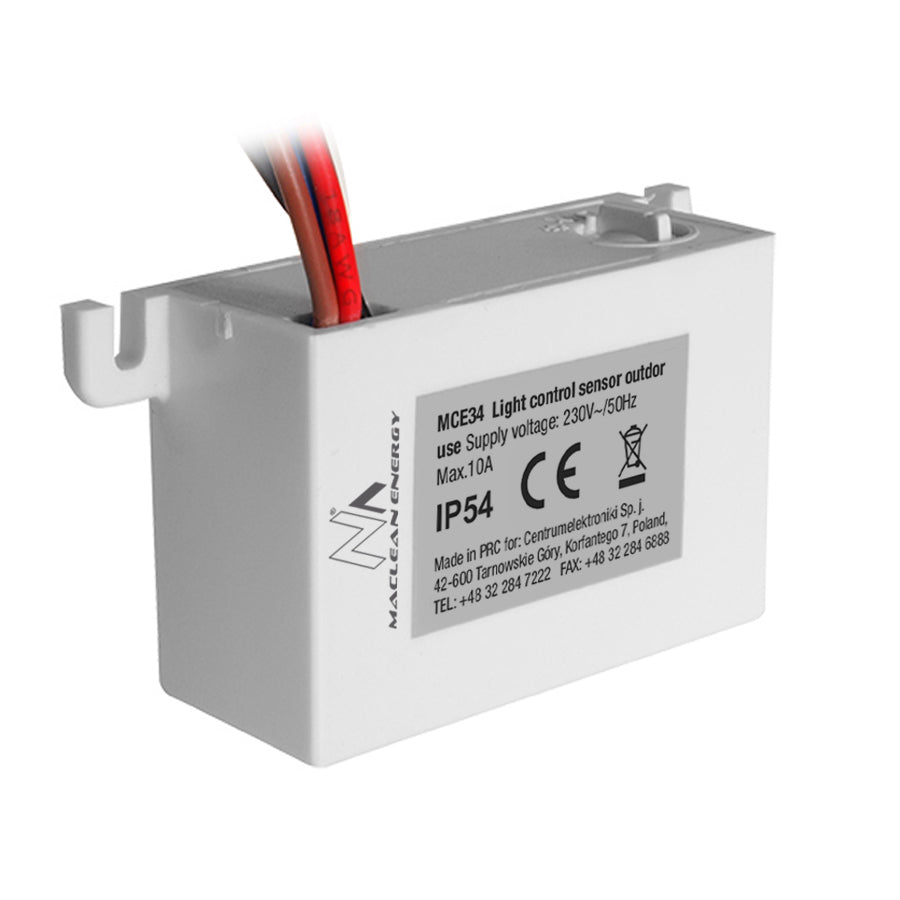 Interrutore Crepuscolare Sensore 2300W Sonda Esterna Rilevatore Maclean MCE34