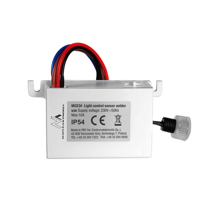 Interrutore Crepuscolare Sensore 2300W Sonda Esterna Rilevatore Maclean MCE34
