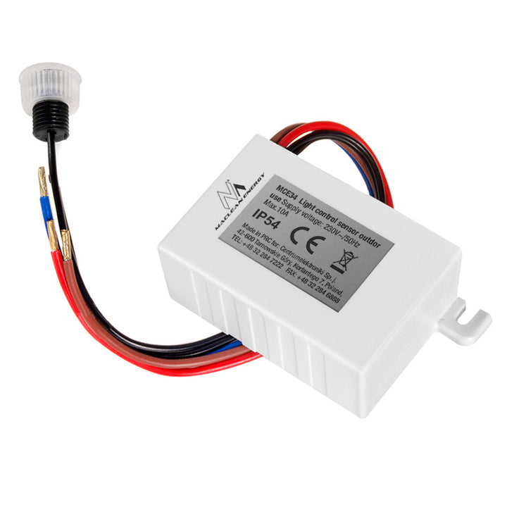 Interrutore Crepuscolare Sensore 2300W Sonda Esterna Rilevatore Maclean MCE34