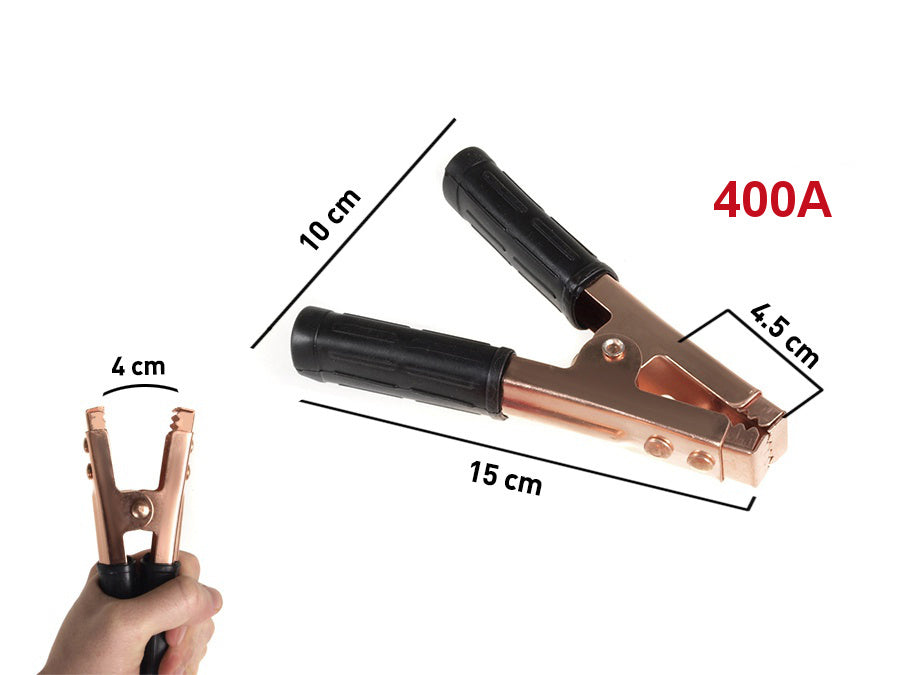 Clip a coccodrillo Maclean, 400A 2pz R/B, placcate in rame, MCE36