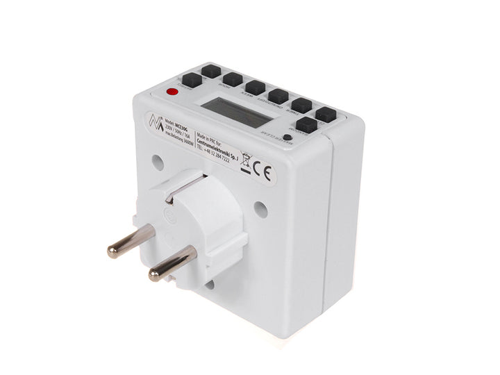 Timer Digitale Programmabile Schuko 3600W 10 Programmi Risparmio