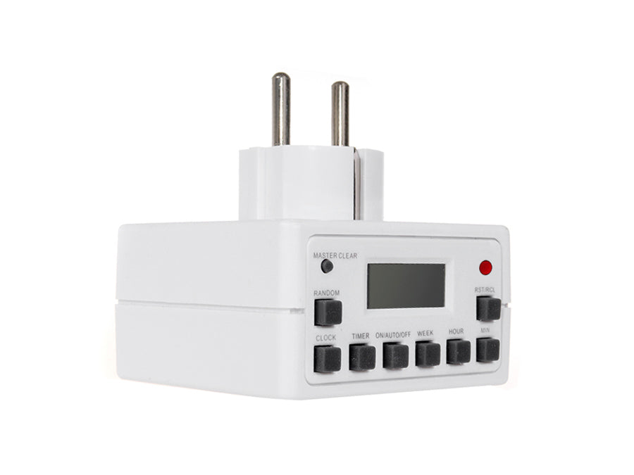 Timer Digitale Programmabile Schuko 3600W 10 Programmi Risparmio