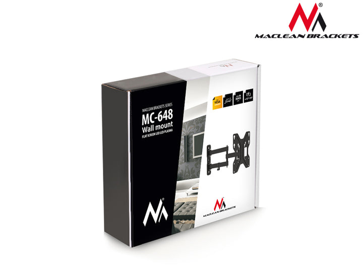 Supporto Staffa Universale da Parete per TV LED LCD 23'- 42' Maclean MC-648 Nero