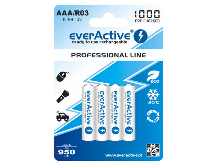 Batterie ricaricaricabili 4x R03 / AAA  everActive