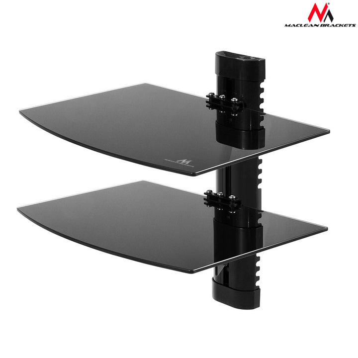 Supporto DVD da Parete Doppia Mensola in Vetro Scaffale da Muro Console PS3 PS4 Xbox